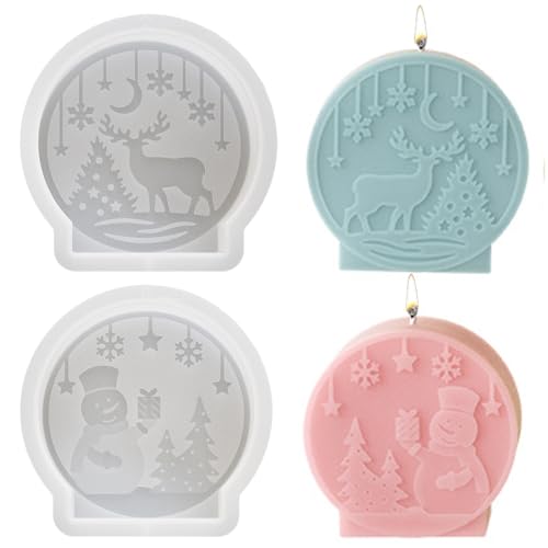 Junhui 2 Stück Weihnachten Silikonformen, 3D Weihnachten Kerzengießformen, DIY Silikonform Kerzen-Gießen Formen für Duftkerze, Handgefertigte Seife, Weihnachtsgeschenke Junhui 2 Stück Weihnachten Silikonformen, 3D Weihnachten Kerzengießformen, DIY Silikonform Kerzen-Gießen Formen für Duftkerze, Handgefertigte Seife, Weihnachtsgeschenke von Junhui
