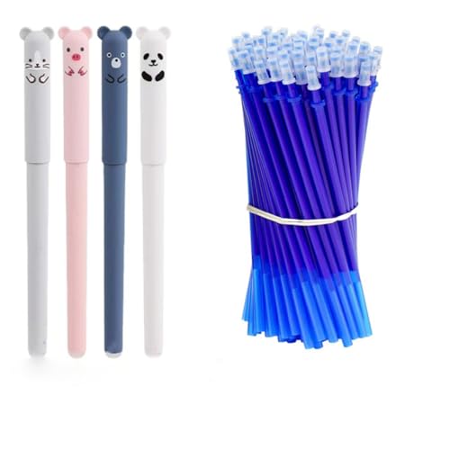 Junjie Radierbare Gelstifte,Cartoon Stift Radierbar Set Mit Radiergummi Ohne Blatt Zu Verbrauchen, 0,5mm Spitze,Schulsachen Für Kinder, Studenten, Schule, Büro (4+20) von Junjie