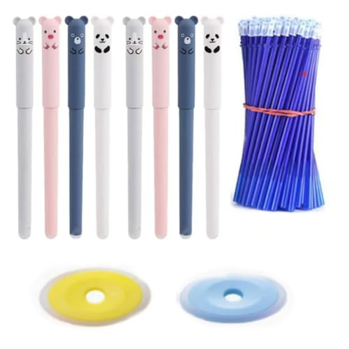 Junjie Radierbare Gelstifte,Cartoon Stift Radierbar Set Mit Radiergummi Ohne Blatt Zu Verbrauchen, 0,5mm Spitze,Schulsachen Für Kinder, Studenten, Schule, Büro (8+20+2) von Junjie