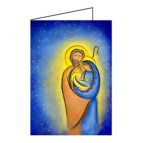 10er Set Christliche Weihnachtskarten Klappkarten A6 religiöse Motive - Krippe & Hl Familie - Grußkarten Weihnachten mit Umschlag von Junker Kirchenbedarf