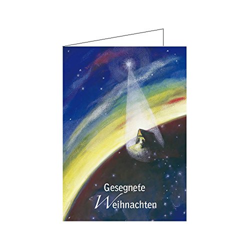 Weihnachtskarten religiöse Motive DIN A6 10er Pack - Christliche Grußkarte Klappkarte mit Text Gesegnete Weihnachten von Junker Verlag