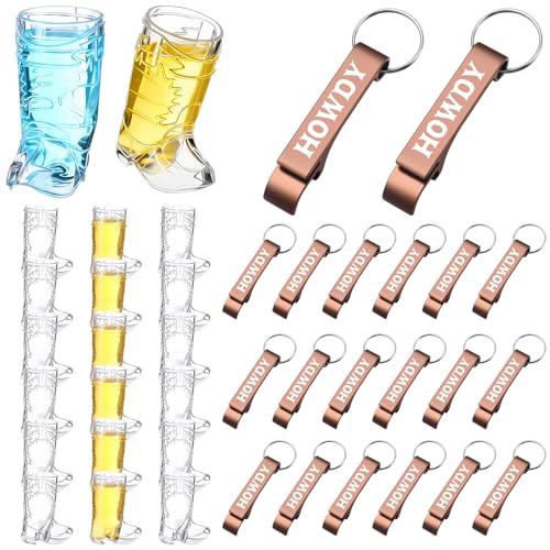 Junkin Western-Party-Dekoration, 28 ml, Cowboystiefel-Schnapsgläser mit westlichem Flaschenöffner, Schlüsselanhänger, Kunststoff-Stiefelbecher für Cowboy, Cowgirl, Junggesellinnenabschied, Geburtstag Junkin Western-Party-Dekoration, 28 ml, Cowboystiefel-Schnapsgläser mit westlichem Flaschenöffner, Schlüsselanhänger, Kunststoff-Stiefelbecher für Cowboy, Cowgirl, Junggesellinnenabschied, Geburtstag von Junkin