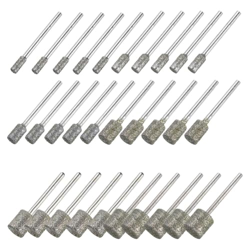 Junterone Diamantschleifbohrer, 1/8-Schaft, 3/4/5/6/8/10 mm Durchmesser, Zylindrische Diamant-Montagepunkt-Bits zum Schnitzen Junterone Diamantschleifbohrer, 1/8-Schaft, 3/4/5/6/8/10 mm Durchmesser, Zylindrische Diamant-Montagepunkt-Bits zum Schnitzen von Junterone