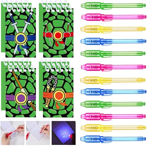 Junyaoii12 UV Pens and 12 Notebooks, Children's Birthday Boy & Girl Party Bags, Children's Birthday Party favors, Advent Calendar & Small Gift Children turtle Birthday Decoration Junyaoii12 UV Pens and 12 Notebooks, Children's Birthday Boy & Girl Party Bags, Children's Birthday Party favors, Advent Calendar & Small Gift Children turtle Birthday Decoration von Junyaoii