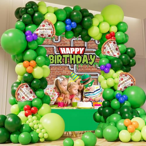 Junyaoii Schildkröte Geburtstag Baby Dusche Party Dekorationen 152pcs Grüne Schildkröte Ballon Girland Kit, Pizza Folie Ballon Ballon, 1 pcs 59 * 39in Schildkröte Geburtstag Hintergrund. Junyaoii Schildkröte Geburtstag Baby Dusche Party Dekorationen 152pcs Grüne Schildkröte Ballon Girland Kit, Pizza Folie Ballon Ballon, 1 pcs 59 * 39in Schildkröte Geburtstag Hintergrund. von Junyaoii