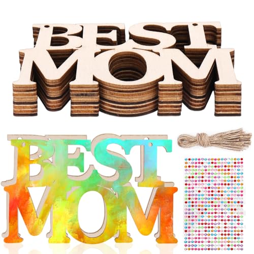 Best Mom, unlackiertes Holz, 24 Stück von Juome