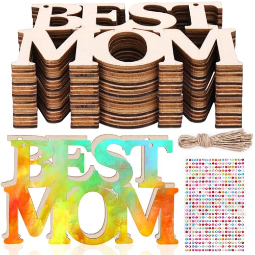 Best Mom, unlackiertes Holz, 40 Stück Best Mom, unlackiertes Holz, 40 Stück von Juome