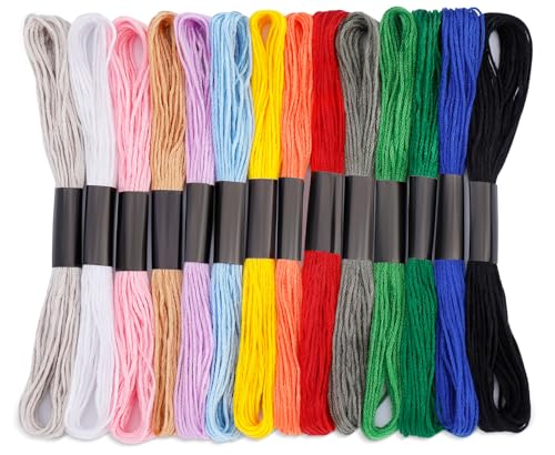 Stickgarn: Stickgarn, 120 m, Freundschaftsarmband, 14 Farben, Kreuzstich, Baumwollgarn für DIY-Armbandherstellung von Jupean