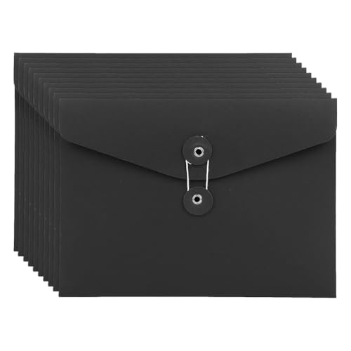 Juqoyue 10 Stück Kraft-Umschlag-Aktenordner im A5-Letter-Format, Dokumenten-Organizer für Büro und Schule, Schwarz Juqoyue 10 Stück Kraft-Umschlag-Aktenordner im A5-Letter-Format, Dokumenten-Organizer für Büro und Schule, Schwarz von Juqoyue