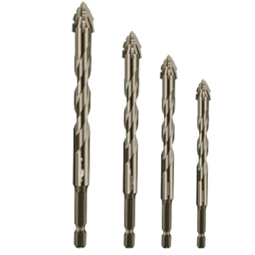 Juqoyue 4-Teiliger Exzenterbohrer mit Vier Nuten und Sägezahnung, Exzenterbohrer mit Schrägem Kopf und Hoher Härte, 6 mm + 8 mm + 10 mm + 12 mm Juqoyue 4-Teiliger Exzenterbohrer mit Vier Nuten und Sägezahnung, Exzenterbohrer mit Schrägem Kopf und Hoher Härte, 6 mm + 8 mm + 10 mm + 12 mm von Juqoyue