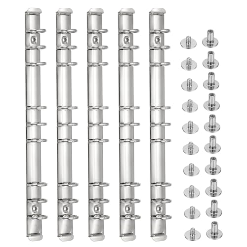 Juqoyue B5 9-Loch-Ringbuchmechaniken, 4er-Set Binderrückenersatz für Binderplaner, 2 cm, Silber von Juqoyue