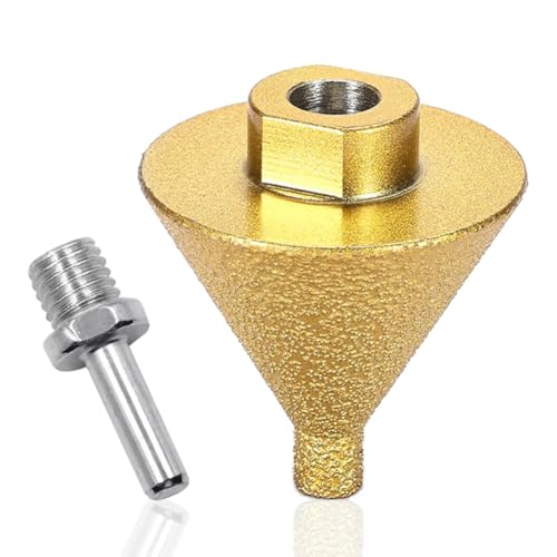 Juqoyue Diamant-Abschrägungsfräser 0-2 (50 mm), Senkbohrer für Fliesen, M10-Gewinde für 100-mm-Winkelschleifer von Juqoyue