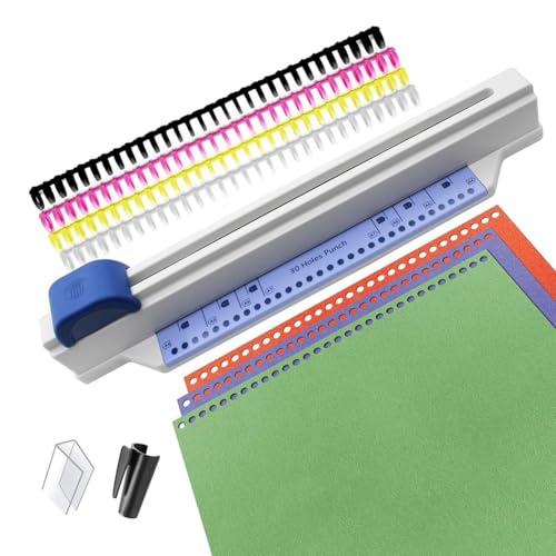 Juqoyue Hand-Push-Bindemaschine, 30-Loch-Buchbindemaschine, Spulenbindemaschine, für A4 A5 A6 A7 B5-B7Papier-Notizbuch-Scrapbook von Juqoyue