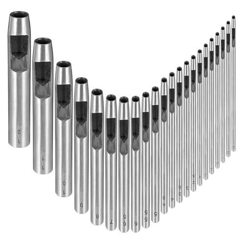 Juqoyue Leder-Lochstanzer, 22-Teiliger Leder-Lochstanzer, 0,5-12 mm, Kreislochstanzer, Metall-Hohlstanzer-Set Juqoyue Leder-Lochstanzer, 22-Teiliger Leder-Lochstanzer, 0,5-12 mm, Kreislochstanzer, Metall-Hohlstanzer-Set von Juqoyue