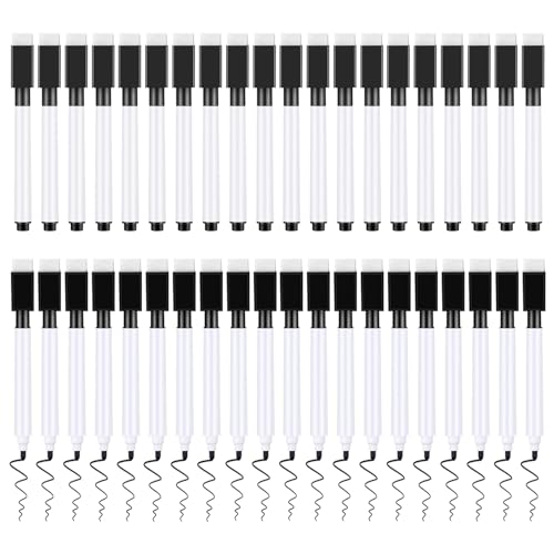 JurciCat 40 Stück Whiteboard Marker Set Folienstift Wasserlöslich Folienstift Mit Radierer Folienstift Abwischbar Folienstifte Non Permanent für Zuhause Schule Büro Runde Spitze 1-2 mm JurciCat 40 Stück Whiteboard Marker Set Folienstift Wasserlöslich Folienstift Mit Radierer Folienstift Abwischbar Folienstifte Non Permanent für Zuhause Schule Büro Runde Spitze 1-2 mm von JurciCat
