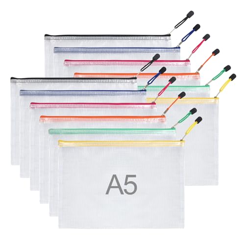 JurciCat Dokumententasche a5 12 Stück zipper beutel dokumententasche Masche Kunststoff dokumentenmappe a5 Geeignet für Büromaterial Dokumente Papier Reisen JurciCat Dokumententasche a5 12 Stück zipper beutel dokumententasche Masche Kunststoff dokumentenmappe a5 Geeignet für Büromaterial Dokumente Papier Reisen von JurciCat