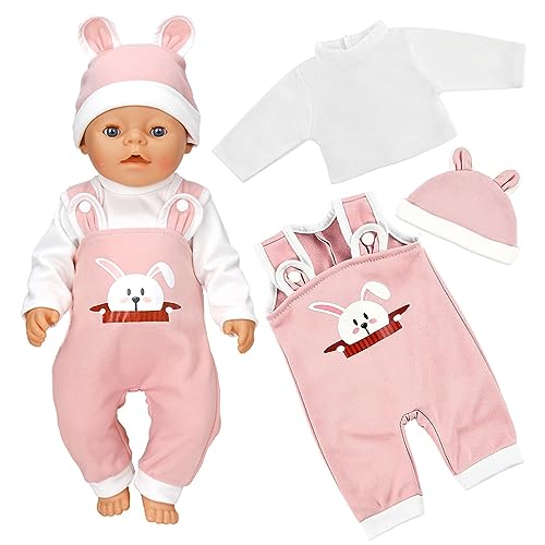 JurciCat Kleidung Bekleidung Outfits für Babypuppen Puppenkleidung Puppenzubehör mit Hut Langarm Hose Puppe Zubehör für Baby Puppen 35-43 cm Geschenk für Kinder Mädchen Jungen(Puppen Nicht enthalten) von JurciCat