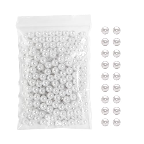 200 Stück 8mm Elfenbeinweiße Kunstperlen mit Loch - Nähperlen für Schmuckherstellung DIY Basteln, Vasenfüller, Armbänder & Dekor 200 Stück 8mm Elfenbeinweiße Kunstperlen mit Loch - Nähperlen für Schmuckherstellung DIY Basteln, Vasenfüller, Armbänder & Dekor von Jurxy
