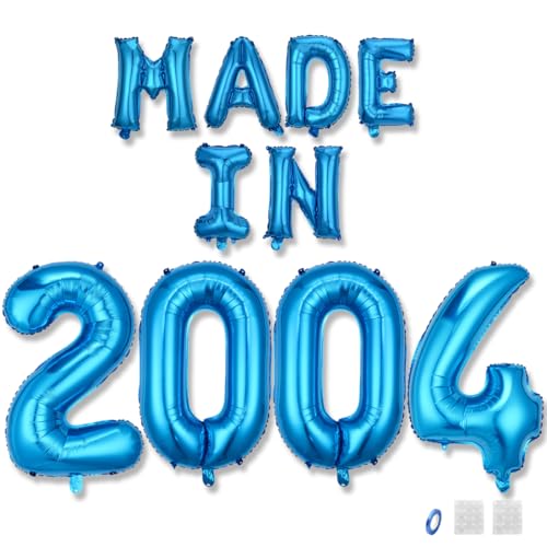 Jurxy Geburtstag Deko Frauen Mann 21 Jahr Geburtstagdeko Ballons MADE IN 2004 Luftballons Blau Folienballons Luftballons Happy Birthday Banner Jurxy Geburtstag Deko Frauen Mann 21 Jahr Geburtstagdeko Ballons MADE IN 2004 Luftballons Blau Folienballons Luftballons Happy Birthday Banner von Jurxy