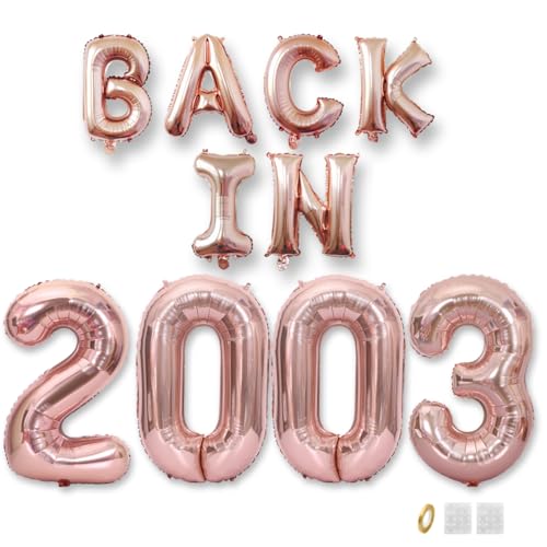 Jurxy Geburtstag Deko Frauen Mann 22 Jahr Geburtstagdeko Ballons BACK IN 2003 Luftballons Rosegold Folienballons Luftballons Happy Birthday Banner von Jurxy