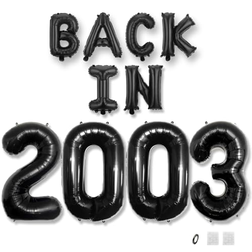 Jurxy Geburtstag Deko Frauen Mann 22 Jahr Geburtstagdeko Ballons BACK IN 2003 Luftballons Schwarz Folienballons Luftballons Happy Birthday Banner Jurxy Geburtstag Deko Frauen Mann 22 Jahr Geburtstagdeko Ballons BACK IN 2003 Luftballons Schwarz Folienballons Luftballons Happy Birthday Banner von Jurxy