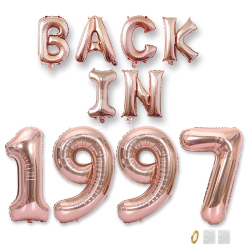 Jurxy Geburtstag Deko Frauen Mann 28 Jahr Geburtstagdeko Ballons BACK IN 1997 Luftballons Rosegold Folienballons Luftballons Happy Birthday Banner von Jurxy