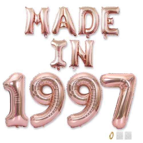 Jurxy Geburtstag Deko Frauen Mann 28 Jahr Geburtstagdeko Ballons MADE IN 1997 Luftballons Roségold Folienballons Luftballons Happy Birthday Banner Jurxy Geburtstag Deko Frauen Mann 28 Jahr Geburtstagdeko Ballons MADE IN 1997 Luftballons Roségold Folienballons Luftballons Happy Birthday Banner von Jurxy