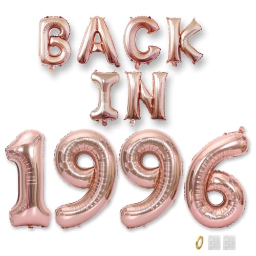 Jurxy Geburtstag Deko Frauen Mann 29 Jahr Geburtstagdeko Ballons BACK IN 1996 Luftballons Rosegold Folienballons Luftballons Happy Birthday Banner von Jurxy