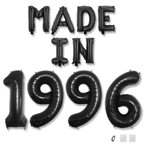 Jurxy Geburtstag Deko Frauen Mann 29 Jahr Geburtstagdeko Ballons MADE IN 1996 Luftballons Schwarz Folienballons Luftballons Happy Birthday Banner Jurxy Geburtstag Deko Frauen Mann 29 Jahr Geburtstagdeko Ballons MADE IN 1996 Luftballons Schwarz Folienballons Luftballons Happy Birthday Banner von Jurxy