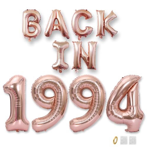Jurxy Geburtstag Deko Frauen Mann 31 Jahr Geburtstagdeko Ballons BACK IN 1994 Luftballons Rosegold Folienballons Luftballons Happy Birthday Banner von Jurxy
