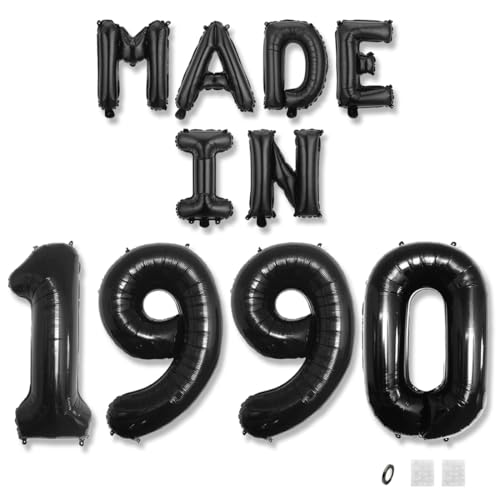 Jurxy Geburtstag Deko Frauen Mann 35 Jahr Geburtstagdeko Ballons MADE IN 1990 Luftballons Schwarz Folienballons Luftballons Happy Birthday Banner Jurxy Geburtstag Deko Frauen Mann 35 Jahr Geburtstagdeko Ballons MADE IN 1990 Luftballons Schwarz Folienballons Luftballons Happy Birthday Banner von Jurxy