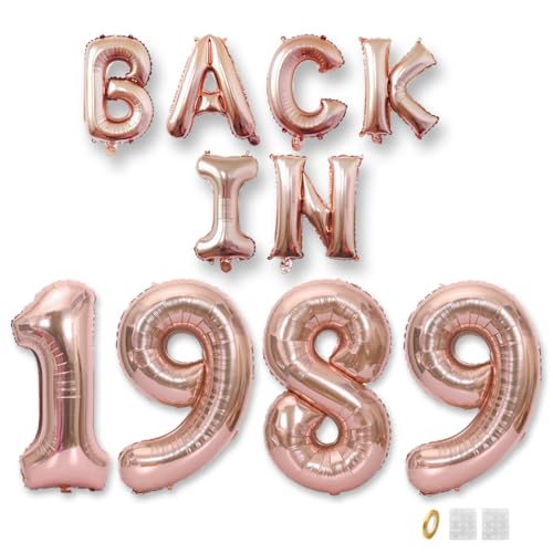 Jurxy Geburtstag Deko Frauen Mann 36 Jahr Geburtstagdeko Ballons BACK IN 1989 Luftballons Rosegold Folienballons Luftballons Happy Birthday Banner von Jurxy