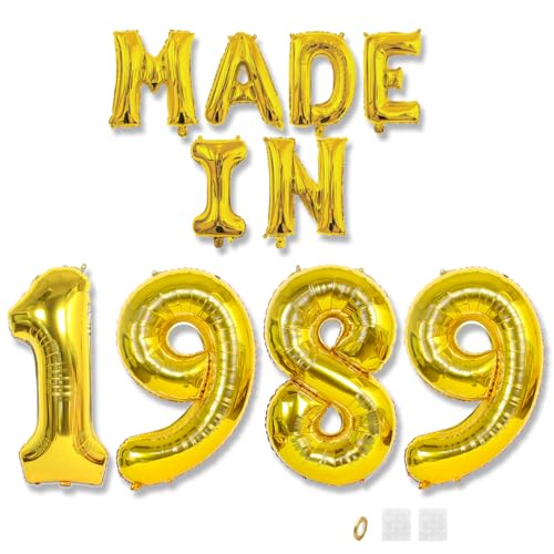 Jurxy Geburtstag Deko Frauen Mann 36 Jahr Geburtstagdeko Ballons MADE IN 1989 Luftballons Gold Folienballons Luftballons Happy Birthday Banner Jurxy Geburtstag Deko Frauen Mann 36 Jahr Geburtstagdeko Ballons MADE IN 1989 Luftballons Gold Folienballons Luftballons Happy Birthday Banner von Jurxy