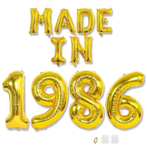 Jurxy Geburtstag Deko Frauen Mann 39 Jahr Geburtstagdeko Ballons MADE IN 1986 Luftballons Gold Folienballons Luftballons Happy Birthday Banner Jurxy Geburtstag Deko Frauen Mann 39 Jahr Geburtstagdeko Ballons MADE IN 1986 Luftballons Gold Folienballons Luftballons Happy Birthday Banner von Jurxy