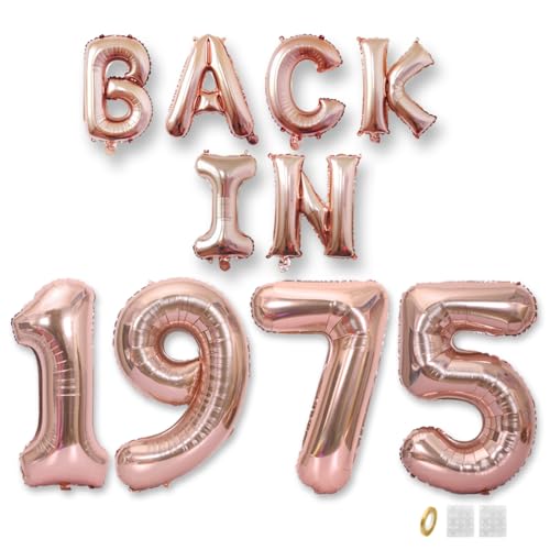 Jurxy Geburtstag Deko Frauen Mann 50 Jahr Geburtstagdeko Ballons BACK IN 1975 Luftballons Rosegold Folienballons Luftballons Happy Birthday Banner Jurxy Geburtstag Deko Frauen Mann 50 Jahr Geburtstagdeko Ballons BACK IN 1975 Luftballons Rosegold Folienballons Luftballons Happy Birthday Banner von Jurxy