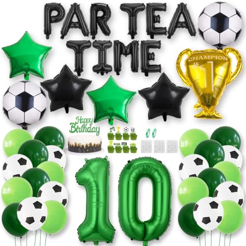 Fußball Luftballon 10 Jahre Geburtstag Deko PAR TEA TIME Fussball Party Geburtstagsfeier Ballon Zubehör Set Grün Fußball Thema Party Banner Fussball Tortendeko für Kinder Jungen Fußballfan Fußball Luftballon 10 Jahre Geburtstag Deko PAR TEA TIME Fussball Party Geburtstagsfeier Ballon Zubehör Set Grün Fußball Thema Party Banner Fussball Tortendeko für Kinder Jungen Fußballfan von Jurxy