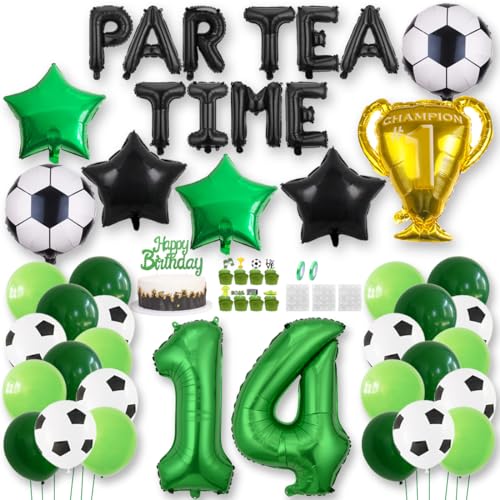 Fußball Luftballon 14 Jahre Geburtstag Deko PAR TEA TIME Fussball Party Geburtstagsfeier Ballon Zubehör Set Grün Fußball Thema Party Banner Fussball Tortendeko für Kinder Jungen Fußballfan Fußball Luftballon 14 Jahre Geburtstag Deko PAR TEA TIME Fussball Party Geburtstagsfeier Ballon Zubehör Set Grün Fußball Thema Party Banner Fussball Tortendeko für Kinder Jungen Fußballfan von Jurxy
