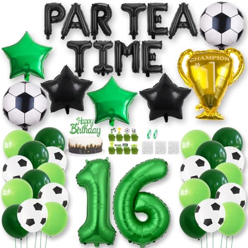 Fußball Luftballon 16 Jahre Geburtstag Deko PAR TEA TIME Fussball Party Geburtstagsfeier Ballon Zubehör Set Grün Fußball Thema Party Banner Fussball Tortendeko für Kinder Jungen Fußballfan Fußball Luftballon 16 Jahre Geburtstag Deko PAR TEA TIME Fussball Party Geburtstagsfeier Ballon Zubehör Set Grün Fußball Thema Party Banner Fussball Tortendeko für Kinder Jungen Fußballfan von Jurxy