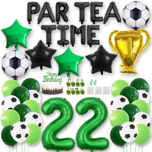 Fußball Luftballon 22 Jahre Geburtstag Deko PAR TEA TIME Fussball Party Geburtstagsfeier Ballon Zubehör Set Grün Fußball Thema Party Banner Fussball Tortendeko für Kinder Jungen Fußballfan Fußball Luftballon 22 Jahre Geburtstag Deko PAR TEA TIME Fussball Party Geburtstagsfeier Ballon Zubehör Set Grün Fußball Thema Party Banner Fussball Tortendeko für Kinder Jungen Fußballfan von Jurxy