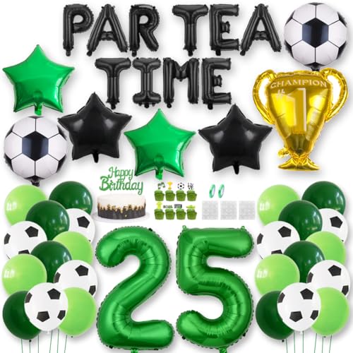 Fußball Luftballon 25 Jahre Geburtstag Deko PAR TEA TIME Fussball Party Geburtstagsfeier Ballon Zubehör Set Grün Fußball Thema Party Banner Fussball Tortendeko für Kinder Jungen Fußballfan Fußball Luftballon 25 Jahre Geburtstag Deko PAR TEA TIME Fussball Party Geburtstagsfeier Ballon Zubehör Set Grün Fußball Thema Party Banner Fussball Tortendeko für Kinder Jungen Fußballfan von Jurxy