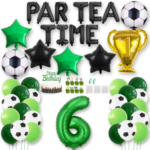 Fußball Luftballon 6 Jahre Geburtstag Deko PAR TEA TIME Fussball Party Geburtstagsfeier Ballon Zubehör Set Grün Fußball Thema Party Banner Fussball Tortendeko für Kinder Jungen Fußballfan Fußball Luftballon 6 Jahre Geburtstag Deko PAR TEA TIME Fussball Party Geburtstagsfeier Ballon Zubehör Set Grün Fußball Thema Party Banner Fussball Tortendeko für Kinder Jungen Fußballfan von Jurxy