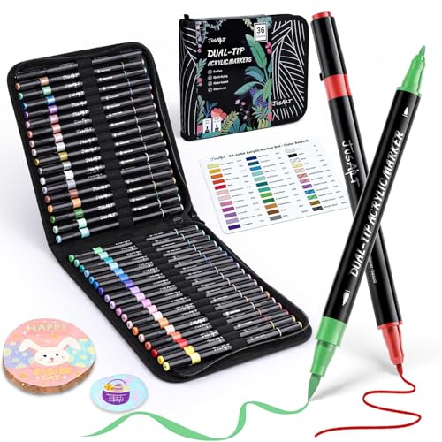JusArt 36 Acrylstifte für Steine Wasserfest,Acrylic Paint Marker,Zeichnen,Farben Stifte Steine Bemalen,Farbstifte für Felsmalerei, Holz, Keramik, Leinwand, Basteln und Weihnachten JusArt 36 Acrylstifte für Steine Wasserfest,Acrylic Paint Marker,Zeichnen,Farben Stifte Steine Bemalen,Farbstifte für Felsmalerei, Holz, Keramik, Leinwand, Basteln und Weihnachten von JusArt