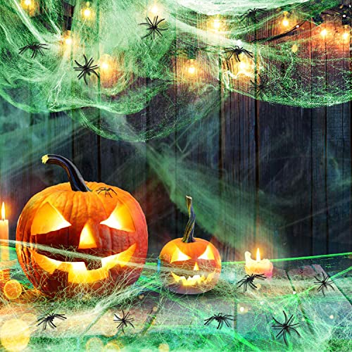 Jusduit Leuchtendes Spinnennetz Halloween Deko Spinnweben Halloween 80g Stretch Spinnennetz Deko mit 40 Spinnen,Spinnweben Deko Glow in The Dark für Halloween Dekoration Kamin Fenster Türen Party Jusduit Leuchtendes Spinnennetz Halloween Deko Spinnweben Halloween 80g Stretch Spinnennetz Deko mit 40 Spinnen,Spinnweben Deko Glow in The Dark für Halloween Dekoration Kamin Fenster Türen Party von Jusduit