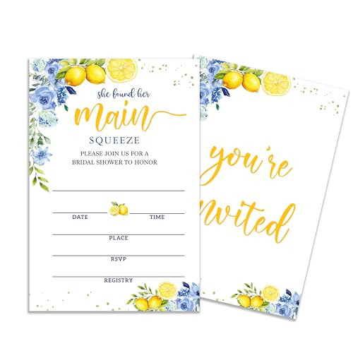 JUSITAKEET Einladungen für Brautpartys mit Umschlägen, "She Found Her Main Squeeze", Hochzeitseinladungen, blanko, für Hochzeit, Verlobung, Party, Dekoration, 25 Stück von Jusitakeet