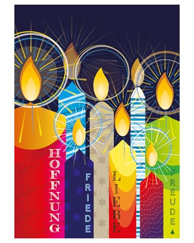 Weihnachtskarten mit Umschlag Set 10 Stück - Kerzen, 10er Set A6 Weihnachts Klappkarten mit Umschlägen, Christmas Cards von Just Cards Direct Weihnachtskarten mit Umschlag Set 10 Stück - Kerzen, 10er Set A6 Weihnachts Klappkarten mit Umschlägen, Christmas Cards von Just Cards Direct von Just Cards Direct cards & gifts