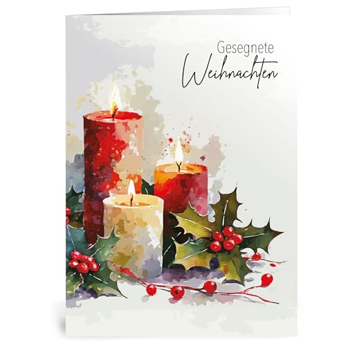 Weihnachtskarten mit Umschlag Set 10 Stück - Kerzenlicht, 10er Set A6 Weihnachts Klappkarten mit Umschlägen, Christmas Cards von Just Cards Direct Weihnachtskarten mit Umschlag Set 10 Stück - Kerzenlicht, 10er Set A6 Weihnachts Klappkarten mit Umschlägen, Christmas Cards von Just Cards Direct von Just Cards Direct cards & gifts