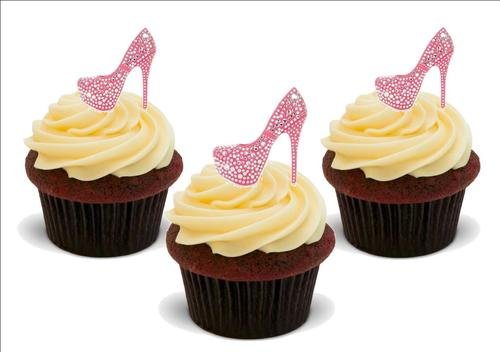 Bling Diamante Rosa Schuhe - 12 essbare hochwertige stehende Waffeln Karte Kuchen Toppers Dekorationen, Bling Diamante Pink Shoes - 12 Edible Stand Up Premium Wafer Card Cake Toppers Decorations Bling Diamante Rosa Schuhe - 12 essbare hochwertige stehende Waffeln Karte Kuchen Toppers Dekorationen, Bling Diamante Pink Shoes - 12 Edible Stand Up Premium Wafer Card Cake Toppers Decorations von Just Party Supplies