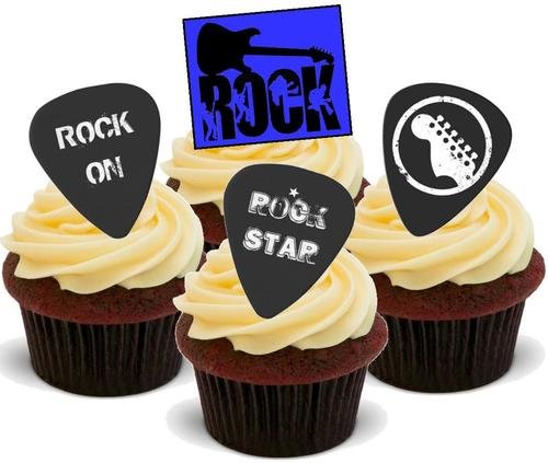 Blue Rock Plectrum Mix - 12 essbare hochwertige stehende Waffeln Karte Kuchen Toppers Dekorationen, Blue Rock Plectrum Mix - 12 Edible Stand Up Premium Wafer Card Cake Toppers Decorations Blue Rock Plectrum Mix - 12 essbare hochwertige stehende Waffeln Karte Kuchen Toppers Dekorationen, Blue Rock Plectrum Mix - 12 Edible Stand Up Premium Wafer Card Cake Toppers Decorations von Just Party Supplies