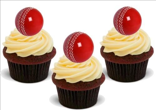 CRICKET BALL - 12 essbare hochwertige stehende Waffeln Kuchen Toppers, CRICKET BALL - 12 Standup Premium Wafer Cake Toppers CRICKET BALL - 12 essbare hochwertige stehende Waffeln Kuchen Toppers, CRICKET BALL - 12 Standup Premium Wafer Cake Toppers von Just Party Supplies