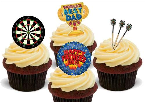 Happy Väter Tag Dart Mix - 12 essbare hochwertige stehende Waffeln Karte Kuchen Toppers Dekorationen, Happy Fathers Day Darts Mix - 12 Edible Stand Up Premium Wafer Card Cake Toppers Decorations Happy Väter Tag Dart Mix - 12 essbare hochwertige stehende Waffeln Karte Kuchen Toppers Dekorationen, Happy Fathers Day Darts Mix - 12 Edible Stand Up Premium Wafer Card Cake Toppers Decorations von Just Party Supplies